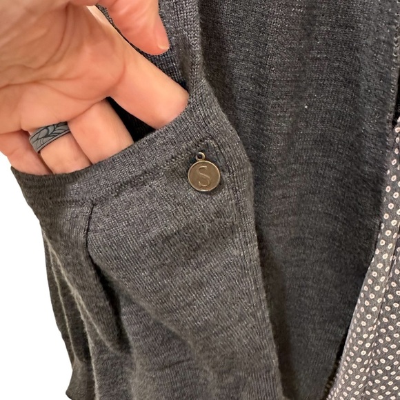 Soft Surroundings Dark Gray Mixed Media Open Front Seater Cardigan Size MP - Picture 2 of 8